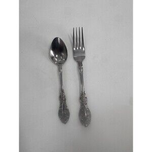 Springtime Stainless Flatware Japan 2 Pcs Spoon & Fork Fast Shipping